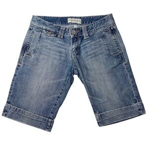 Aeropostale Denim Bermuda Shorts‎ Women's Size 5/6 Blue Jean Cuffed Pockets